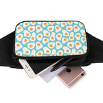 Blue Fried Eggs Pattern Print Waist Bag
