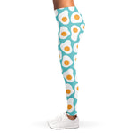 Blue Fried Eggs Pattern Print Women's Leggings