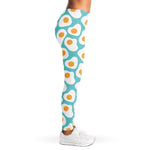 Blue Fried Eggs Pattern Print Women's Leggings