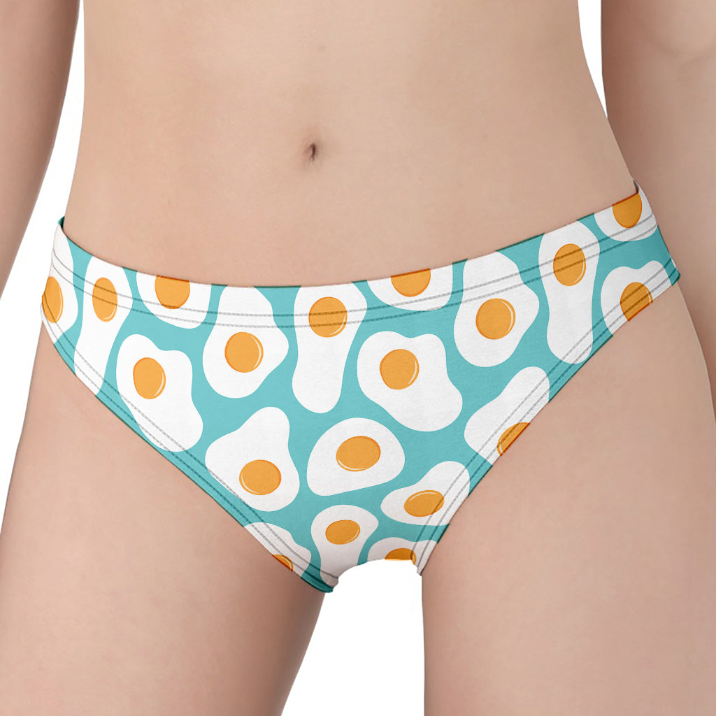 Blue Fried Eggs Pattern Print Women's Panties