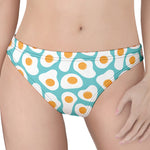 Blue Fried Eggs Pattern Print Women's Thong