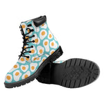 Blue Fried Eggs Pattern Print Work Boots