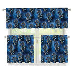 Blue Galaxy Dream Catcher Pattern Print 3 Piece Kitchen Curtains
