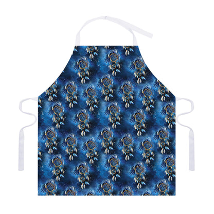 Blue Galaxy Dream Catcher Pattern Print Adjustable Apron