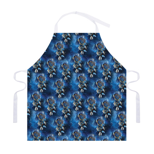 Blue Galaxy Dream Catcher Pattern Print Adjustable Apron