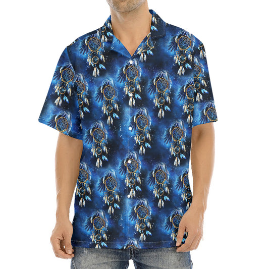 Blue Galaxy Dream Catcher Pattern Print Aloha Shirt