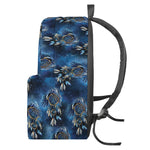 Blue Galaxy Dream Catcher Pattern Print Backpack