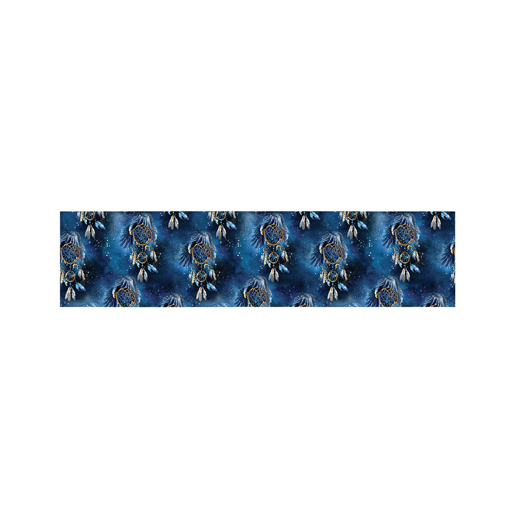 Blue Galaxy Dream Catcher Pattern Print Bed Runner