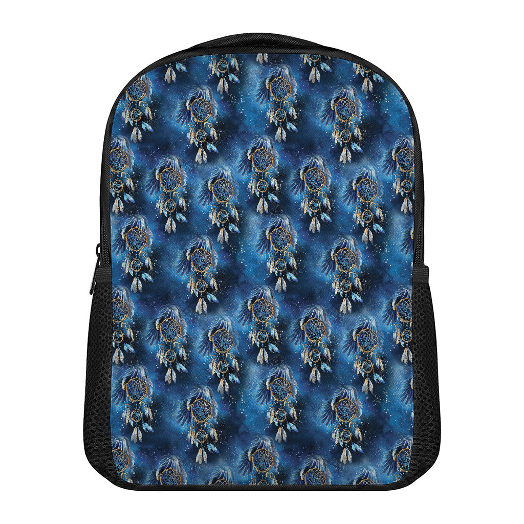 Blue Galaxy Dream Catcher Pattern Print Casual Backpack