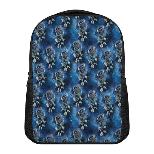 Blue Galaxy Dream Catcher Pattern Print Casual Backpack
