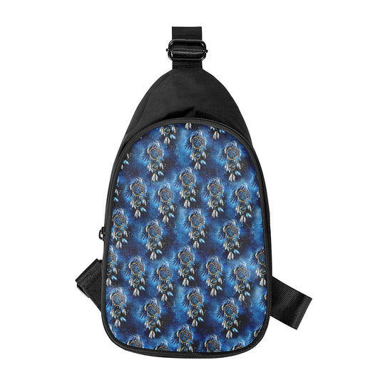 Blue Galaxy Dream Catcher Pattern Print Chest Bag