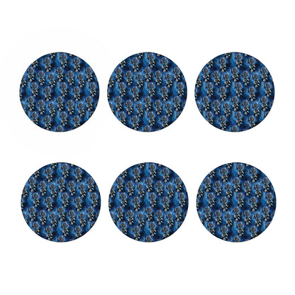 Blue Galaxy Dream Catcher Pattern Print Coaster Set