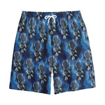 Blue Galaxy Dream Catcher Pattern Print Cotton Shorts
