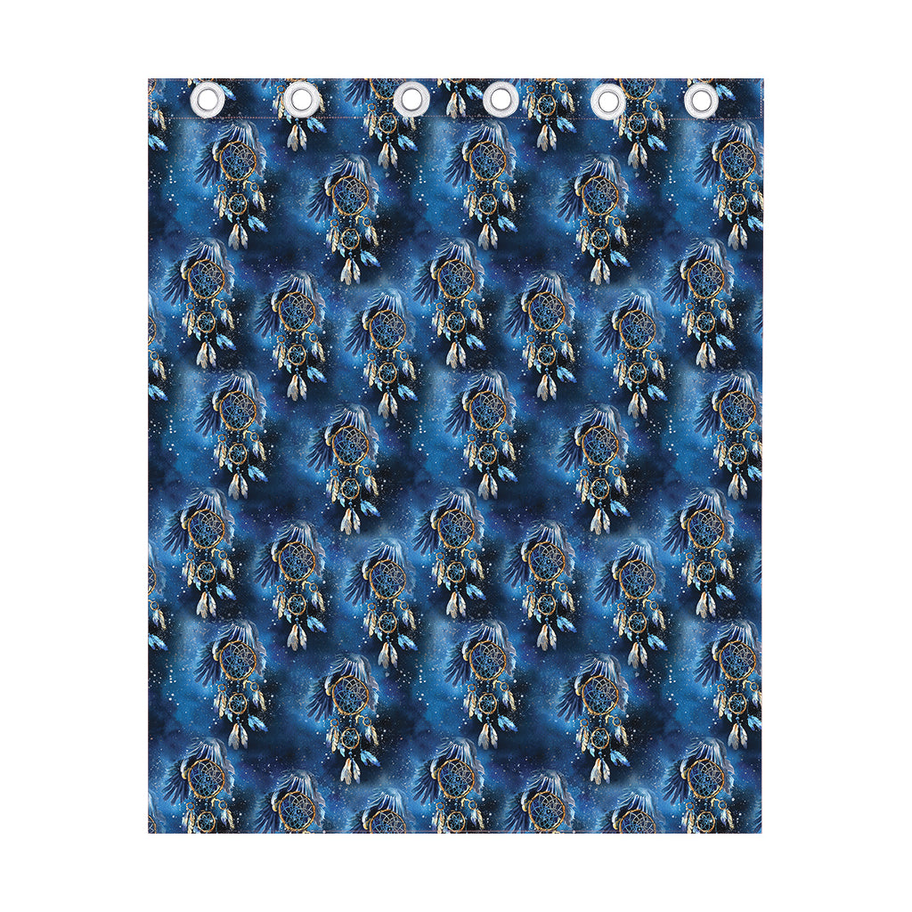 Blue Galaxy Dream Catcher Pattern Print Curtain