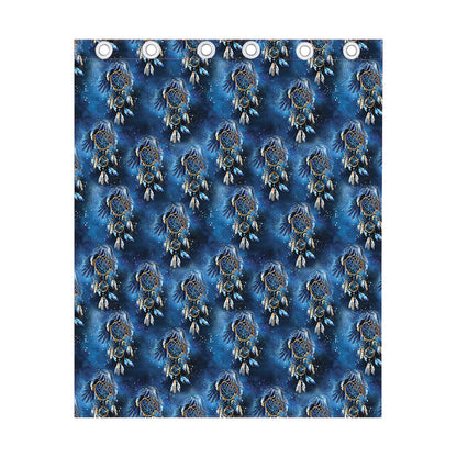 Blue Galaxy Dream Catcher Pattern Print Curtain