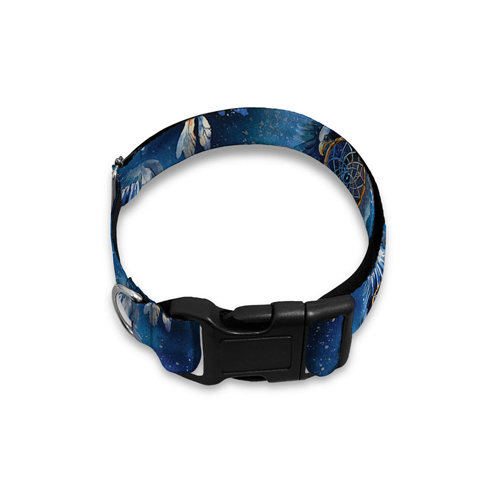 Blue Galaxy Dream Catcher Pattern Print Dog Collar