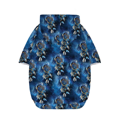Blue Galaxy Dream Catcher Pattern Print Dog Zip Up Hoodie
