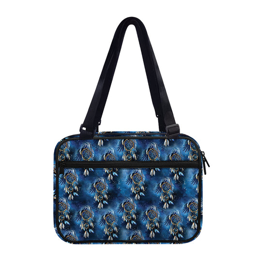 Blue Galaxy Dream Catcher Pattern Print Double Strap Bible Bag
