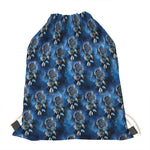 Blue Galaxy Dream Catcher Pattern Print Drawstring Bag
