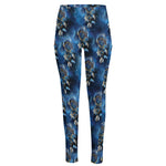 Blue Galaxy Dream Catcher Pattern Print High-Waisted Pocket Leggings