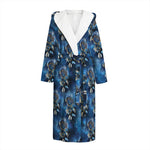 Blue Galaxy Dream Catcher Pattern Print Hooded Bathrobe