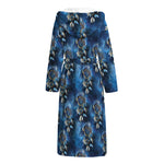 Blue Galaxy Dream Catcher Pattern Print Hooded Bathrobe