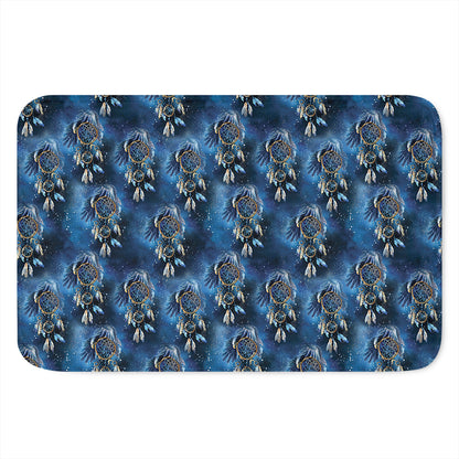 Blue Galaxy Dream Catcher Pattern Print Indoor Door Mat