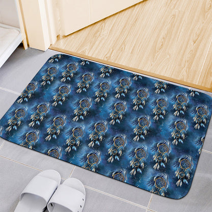 Blue Galaxy Dream Catcher Pattern Print Indoor Door Mat