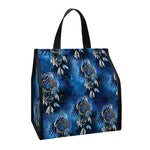 Blue Galaxy Dream Catcher Pattern Print Insulated Lunch Tote