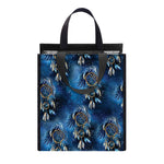 Blue Galaxy Dream Catcher Pattern Print Insulated Lunch Tote