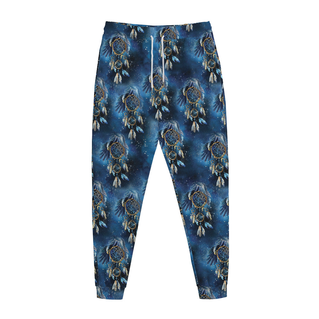 Blue Galaxy Dream Catcher Pattern Print Jogger Pants