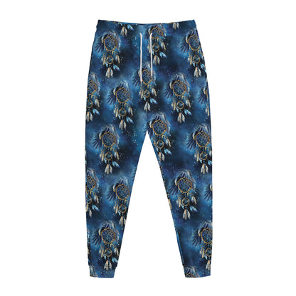 Blue Galaxy Dream Catcher Pattern Print Jogger Pants