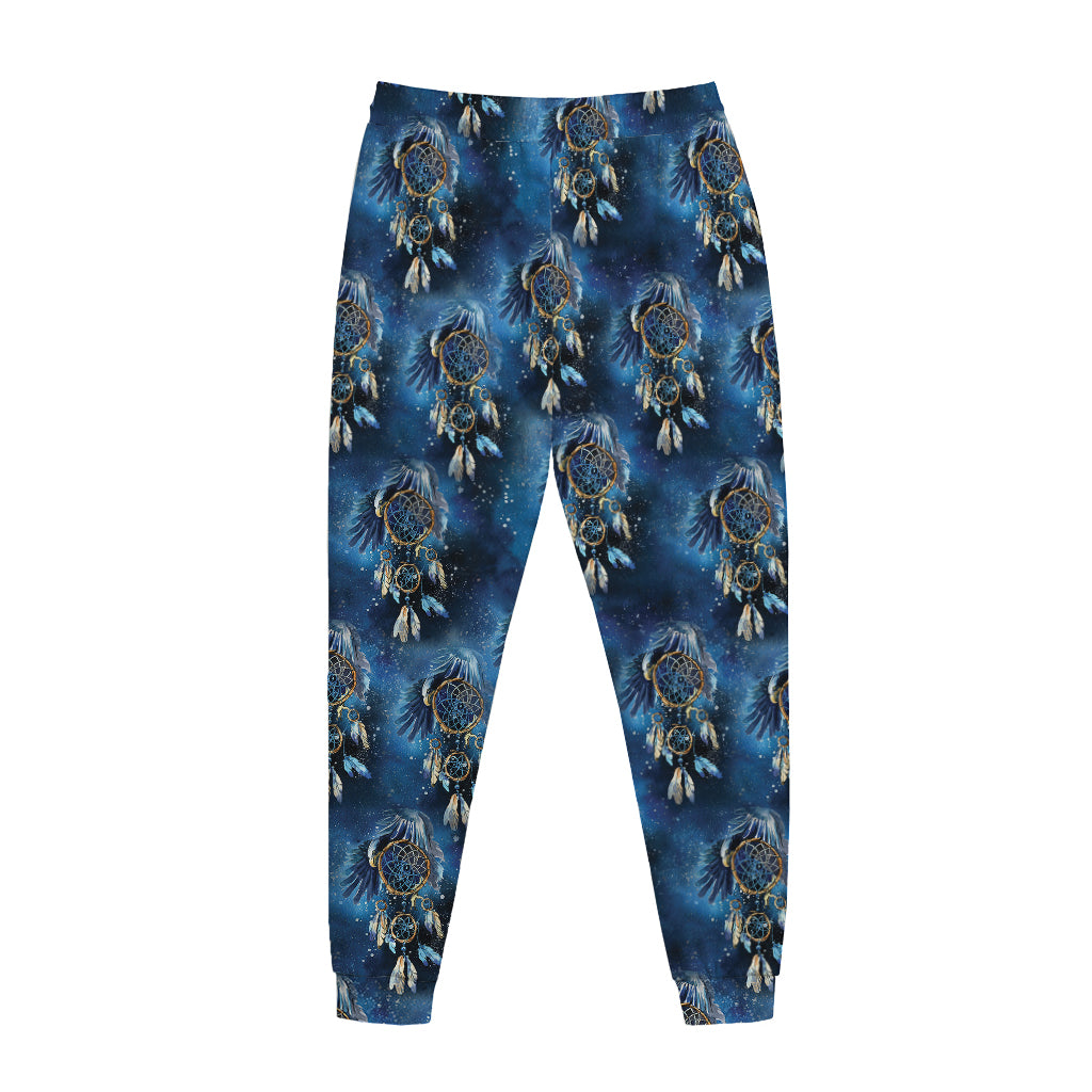 Blue Galaxy Dream Catcher Pattern Print Jogger Pants