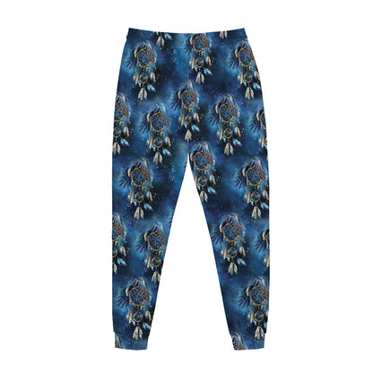 Blue Galaxy Dream Catcher Pattern Print Jogger Pants