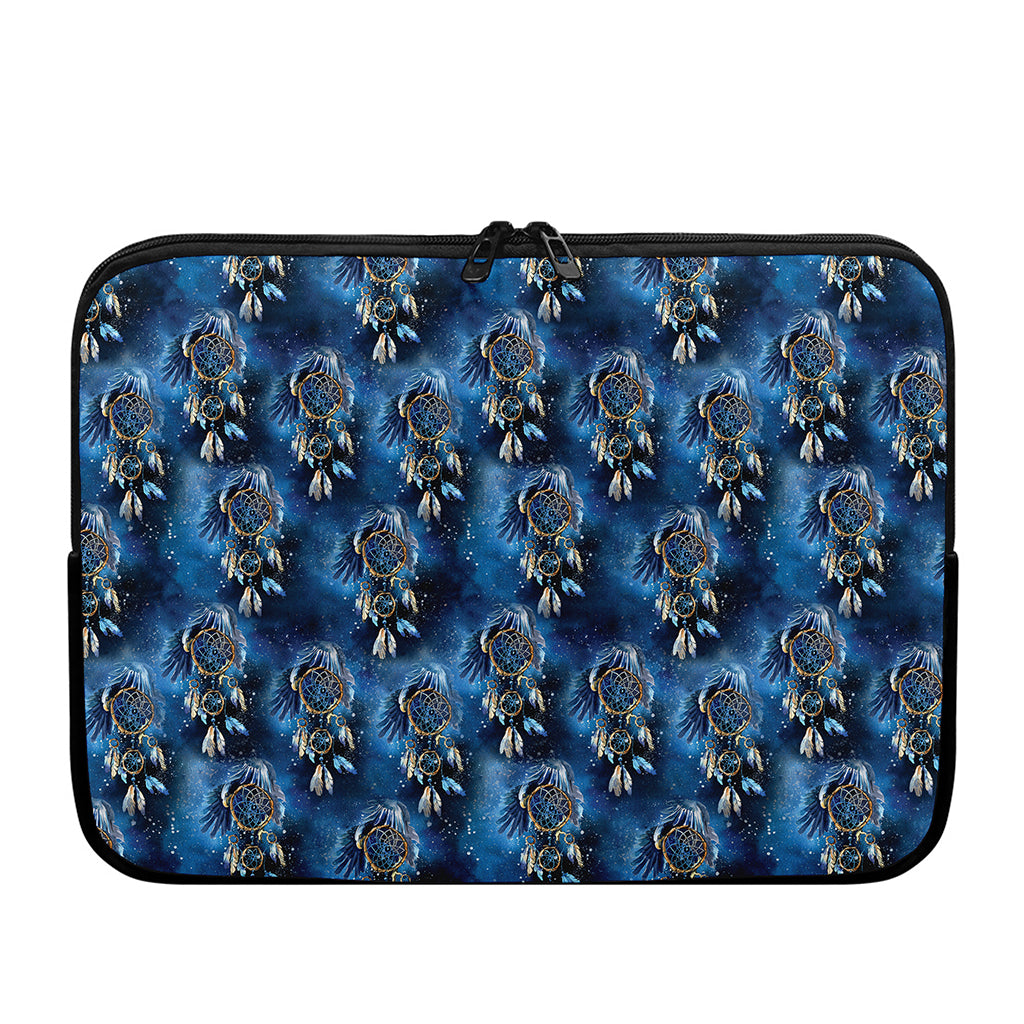 Blue Galaxy Dream Catcher Pattern Print Laptop Sleeve