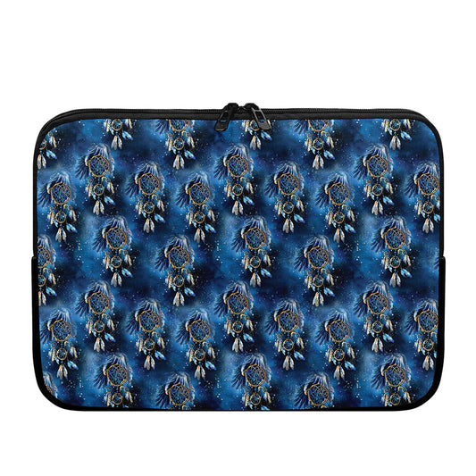 Blue Galaxy Dream Catcher Pattern Print Laptop Sleeve