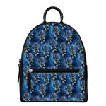 Blue Galaxy Dream Catcher Pattern Print Leather Backpack