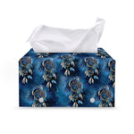 Blue Galaxy Dream Catcher Pattern Print Leather Tissue Box Cover