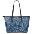 Blue Galaxy Dream Catcher Pattern Print Leather Tote Bag With Zipper