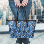 Blue Galaxy Dream Catcher Pattern Print Leather Tote Bag