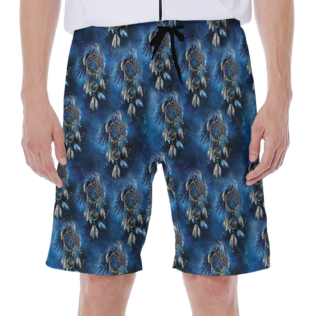 Blue Galaxy Dream Catcher Pattern Print Men's Beach Shorts