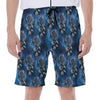 Blue Galaxy Dream Catcher Pattern Print Men's Beach Shorts