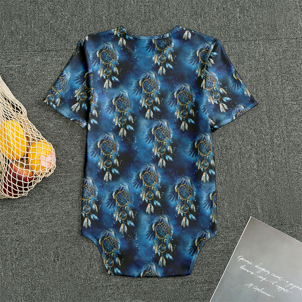 Blue Galaxy Dream Catcher Pattern Print Men's Bodysuit