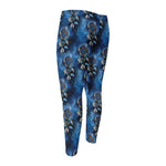 Blue Galaxy Dream Catcher Pattern Print Men's Compression Pants