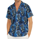 Blue Galaxy Dream Catcher Pattern Print Men's Deep V-Neck Shirt