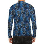 Blue Galaxy Dream Catcher Pattern Print Men's Long Sleeve Rash Guard