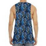 Blue Galaxy Dream Catcher Pattern Print Men's Muscle Tank Top