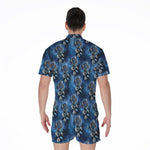Blue Galaxy Dream Catcher Pattern Print Men's Rompers