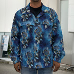 Blue Galaxy Dream Catcher Pattern Print Men's Shirt Jacket