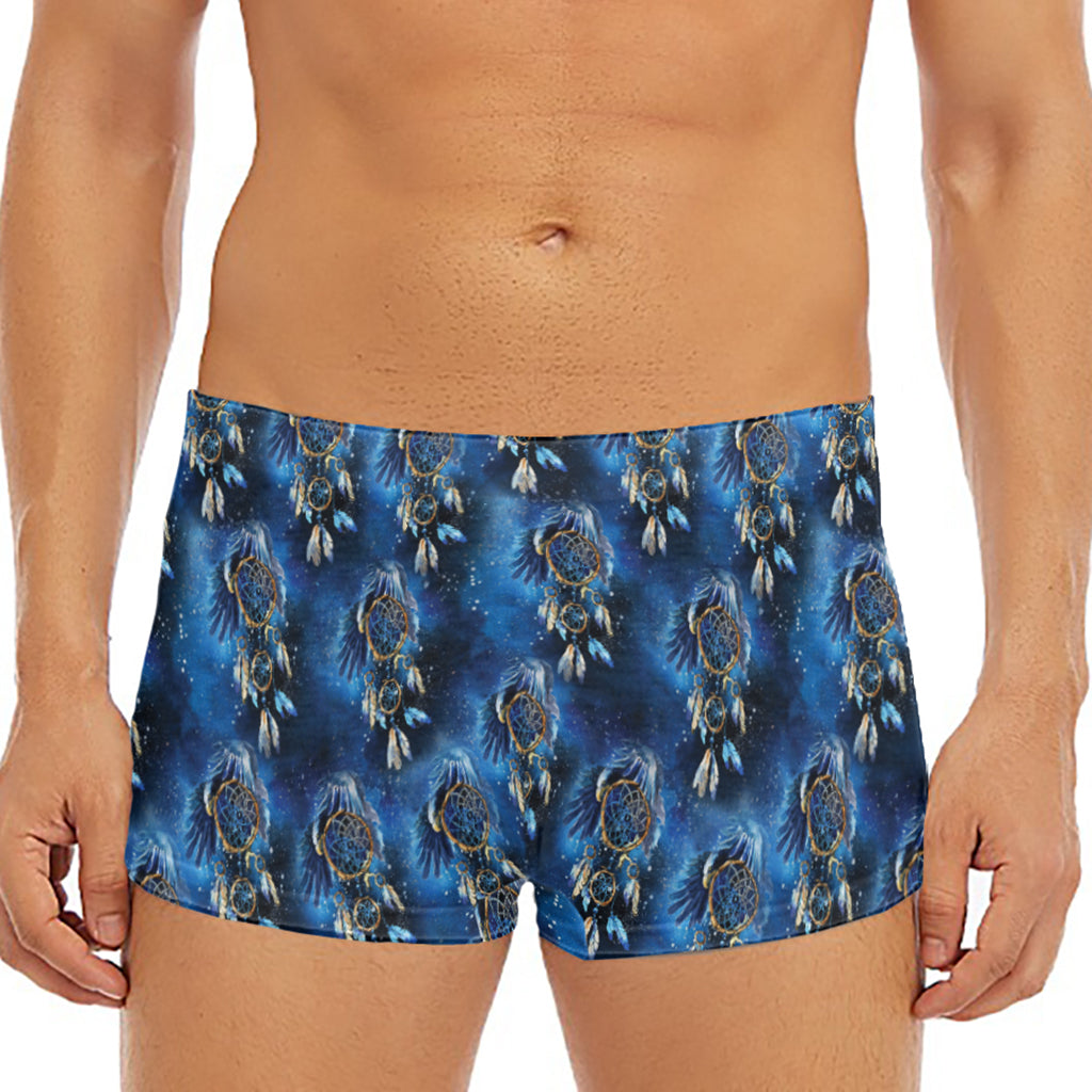 Blue Galaxy Dream Catcher Pattern Print Men's Short Boxer Briefs
